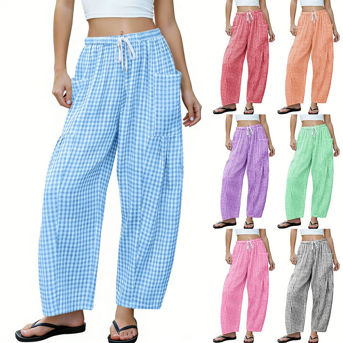 High-waisted Loose-fit Draping Figure-flattering Casual Floor-length Pants – Premium 0 | RICALOUX