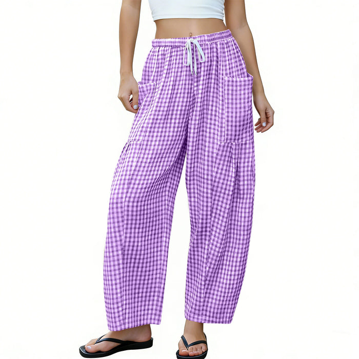 High-waisted Loose-fit Draping Figure-flattering Casual Floor-length Pants by Ricaloux