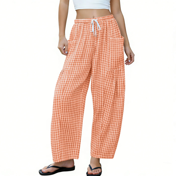 High-waisted Loose-fit Draping Figure-flattering Casual Floor-length Pants by Ricaloux