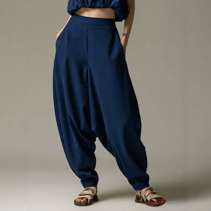 High-waisted Wide-leg Relaxed-fit Casual Trousers – Premium 0 | RICALOUX