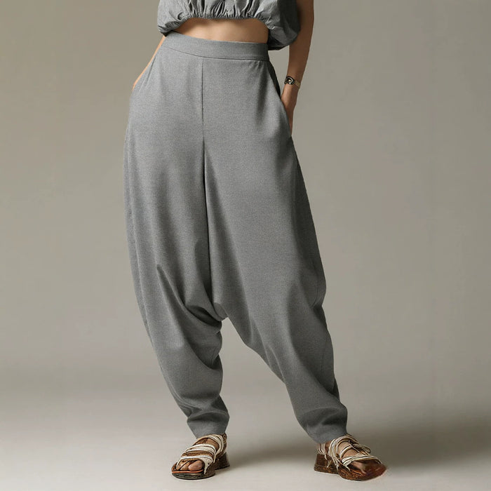 High-waisted Wide-leg Relaxed-fit Casual Trousers – Premium 0 | RICALOUX