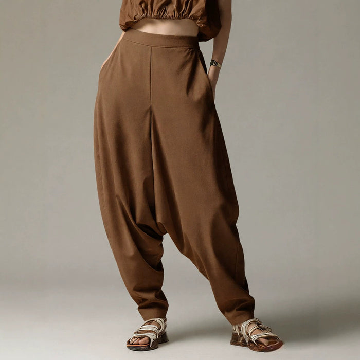 High-waisted Wide-leg Relaxed-fit Casual Trousers – Premium 0 | RICALOUX