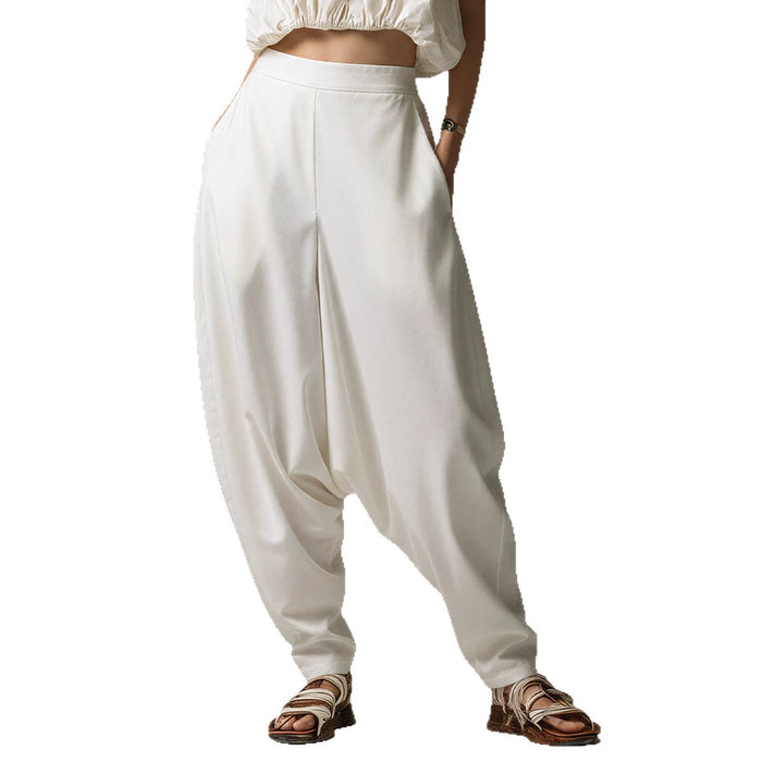 High-waisted Wide-leg Relaxed-fit Casual Trousers – Premium 0 | RICALOUX