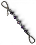LD Keyfinder Hummingbird Dream keychain with amethyst, jade glass beads, and hummingbird charm.
