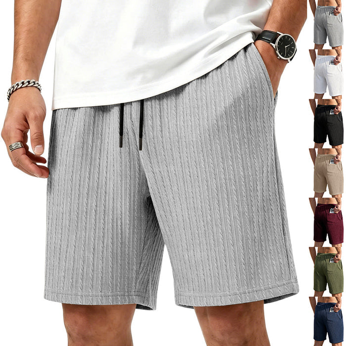 Jacquard Mens Casual Stretch-knit Loose-fit Athletic Shorts by Ricaloux