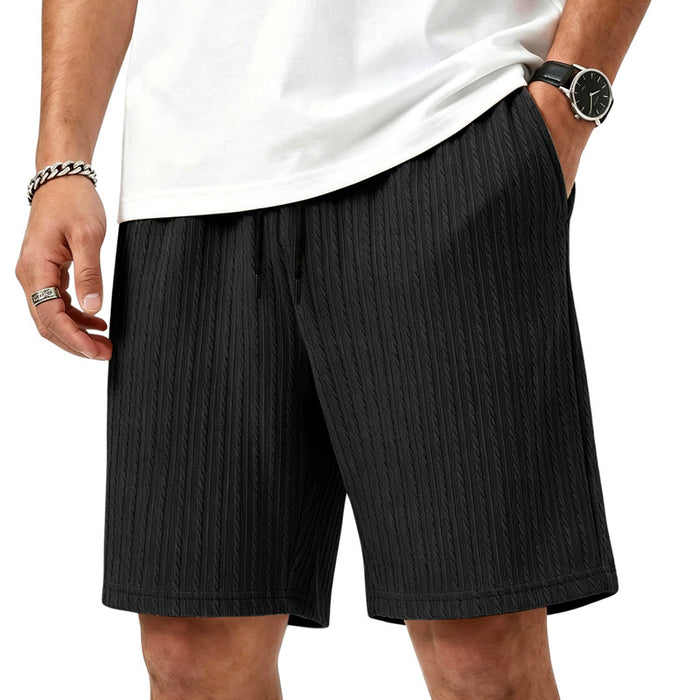 Jacquard Mens Casual Stretch-knit Loose-fit Athletic Shorts by Ricaloux