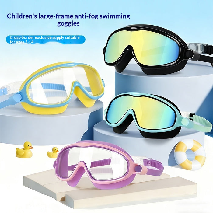 Kids Large-Frame Swimming Goggles With Nose Cover High-Definition Waterproof by Ricaloux
