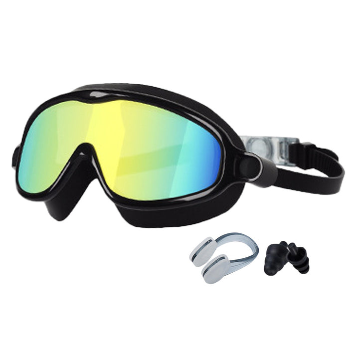 Kids Large-Frame Swimming Goggles With Nose Cover High-Definition Waterproof by Ricaloux