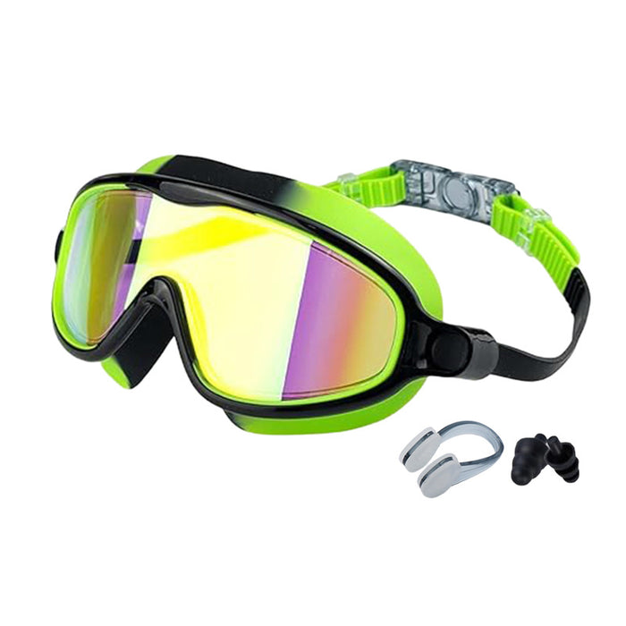 Kids Large-Frame Swimming Goggles With Nose Cover High-Definition Waterproof by Ricaloux