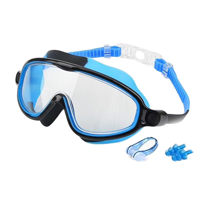 Kids Large-Frame Swimming Goggles With Nose Cover High-Definition Waterproof by Ricaloux