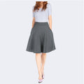 Knee-length A-line Skirt With Pockets Exuding An Elegant And Professional Vibe by Ricaloux