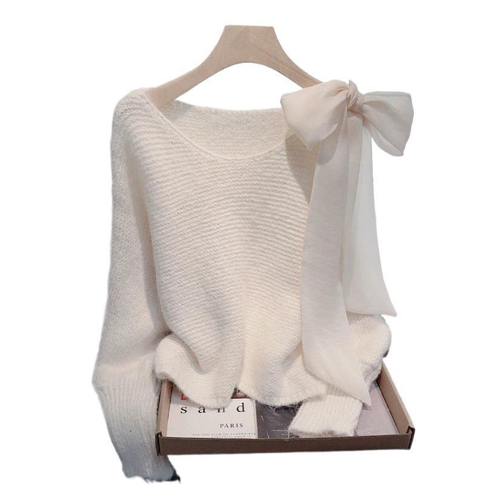 Knitted Sweater Loose-fitting Pullover Laid-back Top by Ricaloux