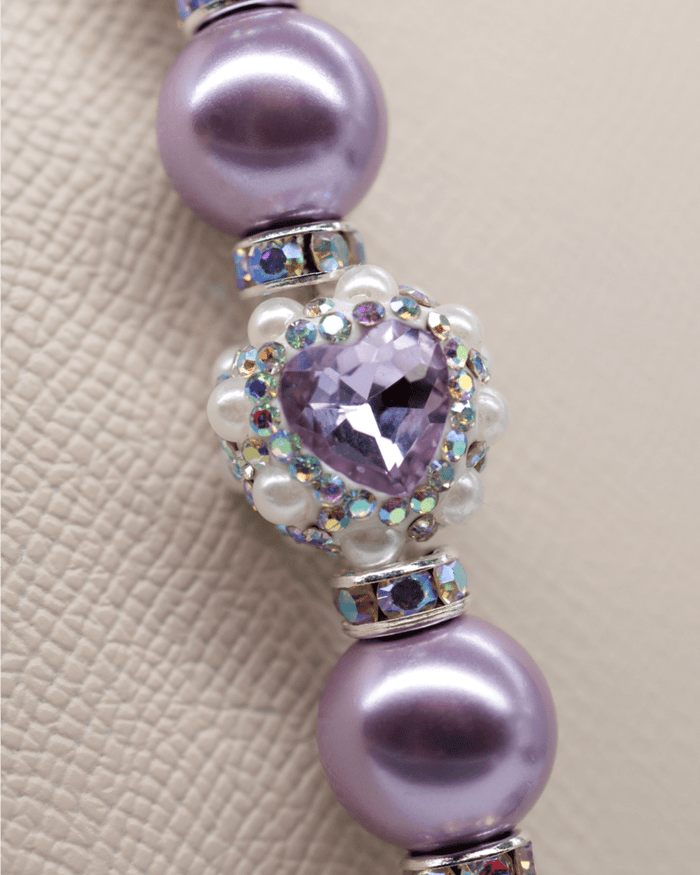 Handcrafted lilac heart centerbead