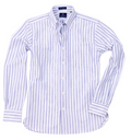 LINEN BUTTON DOWN SPORT SHIRT - BLUE STRIPE