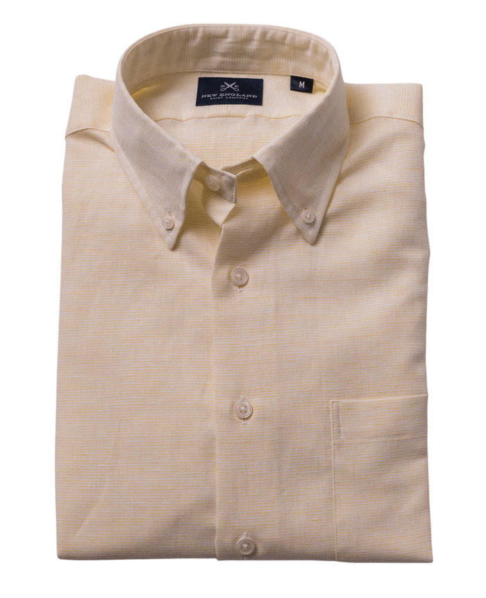 LINEN BUTTON DOWN SPORT SHIRT - LEMON