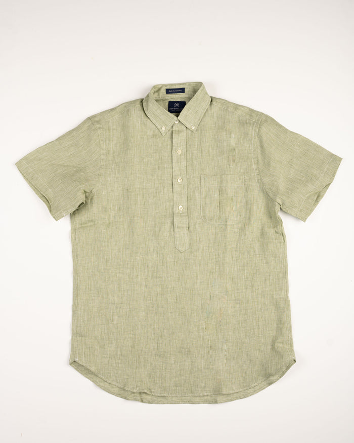 LINEN SHORT SLEEVE POPOVER - SAGE