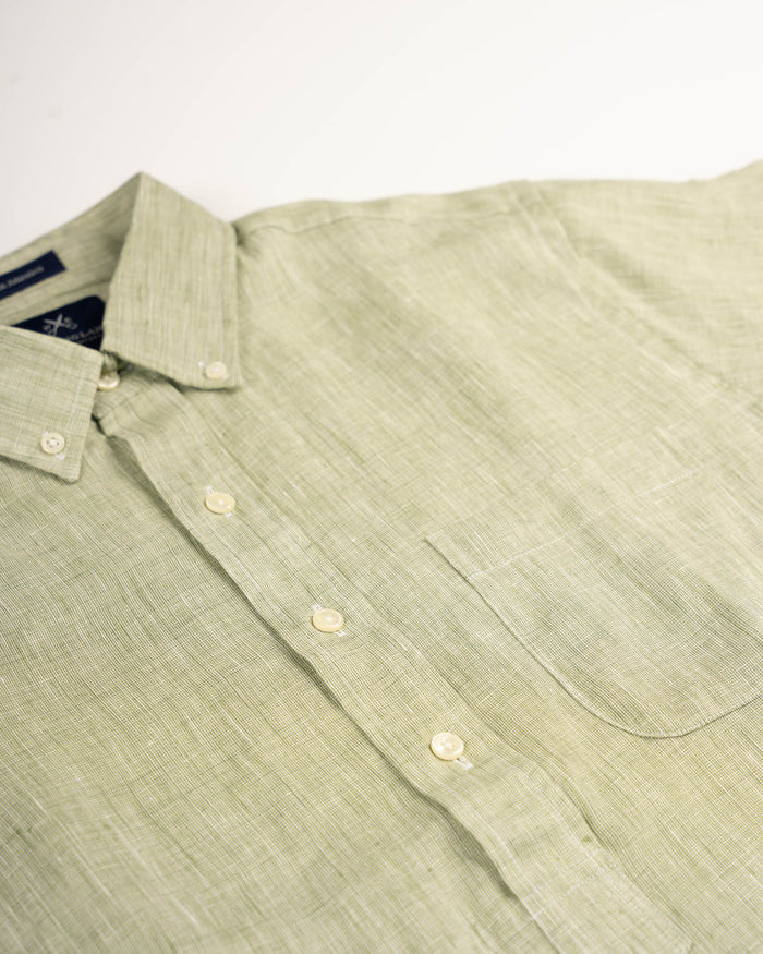 LINEN SHORT SLEEVE POPOVER - SAGE