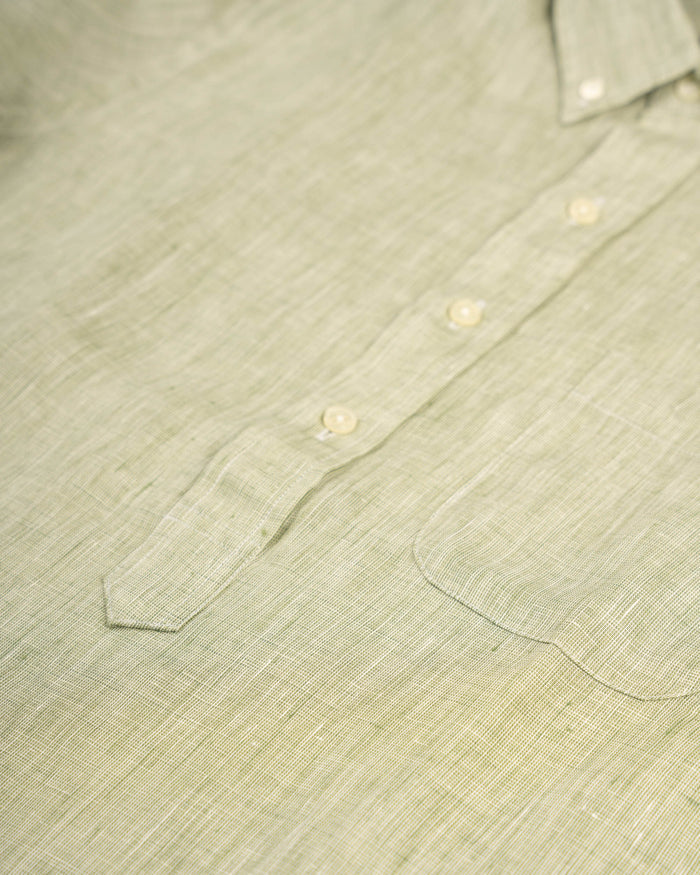 LINEN SHORT SLEEVE POPOVER - SAGE