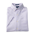 LINEN SHORT SLEEVE SPORT SHIRT - LAVENDER STRIPE