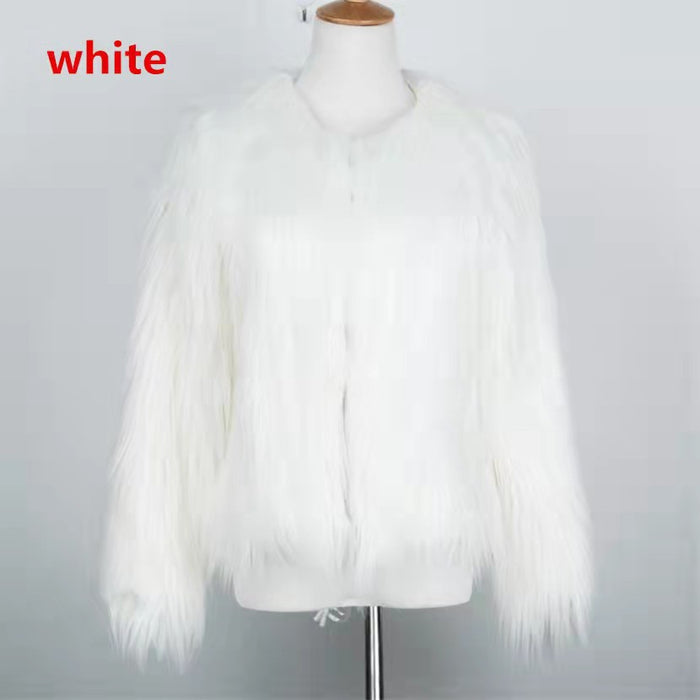 Long-sleeve Plus-size Washed Shearling Coat For European And American Women by Ricaloux