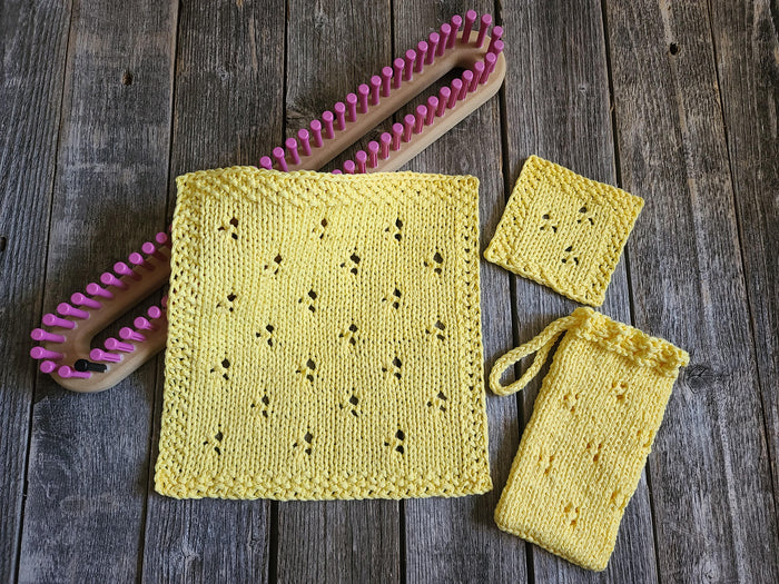 Janae Yagi Loom Knit ePattern: Lace Bath and Kitchen Set ePattern