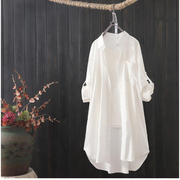 Loose-fit, Long-length, Long-sleeve Womens Blouse In European And American Style – Premium 0 | RICALOUX