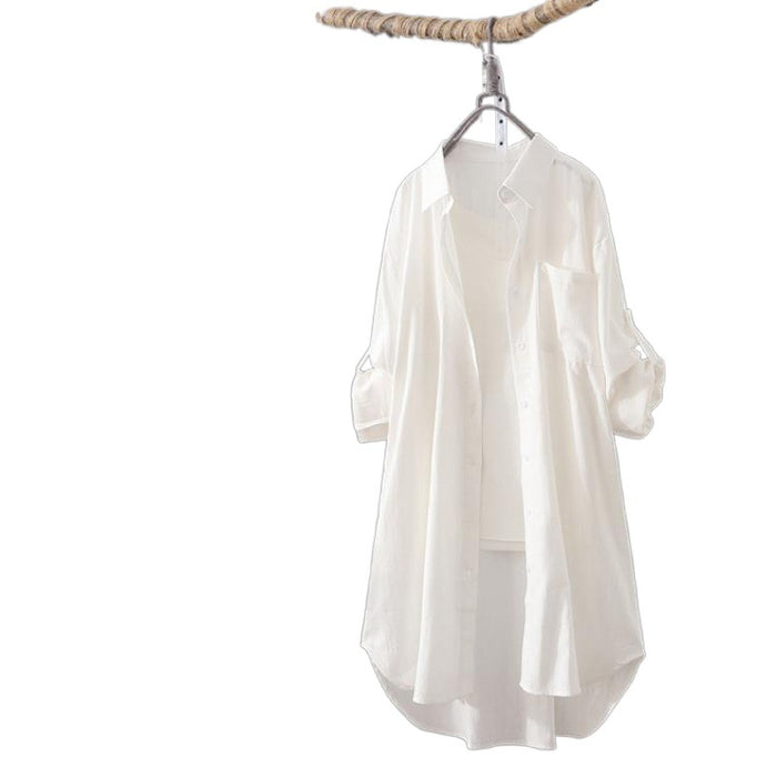 Loose-fit, Long-length, Long-sleeve Womens Blouse In European And American Style – Premium 0 | RICALOUX