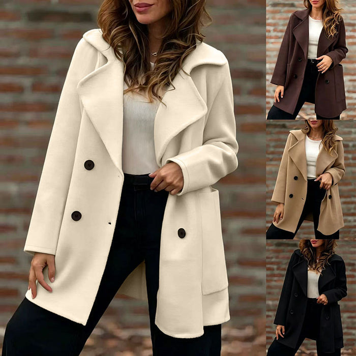 Loose-fitting Double-breasted Wool Coat by Ricaloux