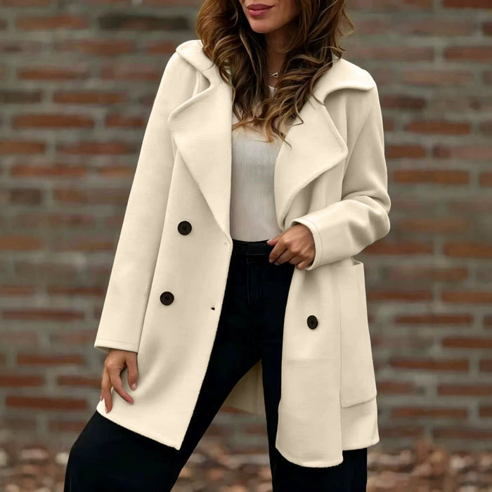 Loose-fitting Double-breasted Wool Coat by Ricaloux