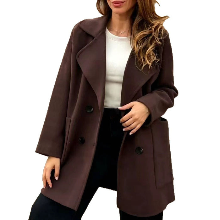 Loose-fitting Double-breasted Wool Coat by Ricaloux