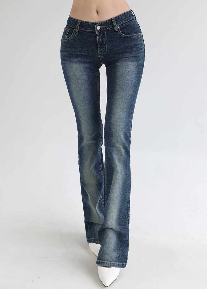 Low Waisted Elastic Slim Fit Floor Hugging Jeans – Premium 0 | RICALOUX