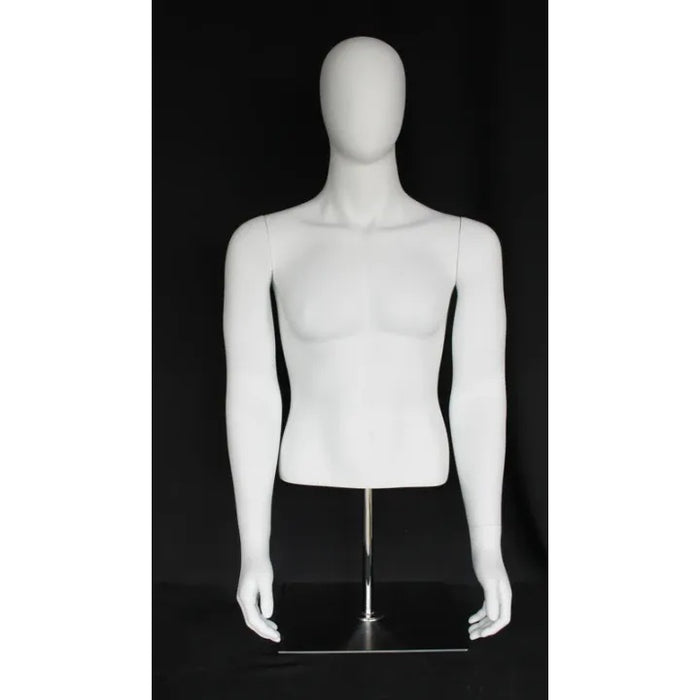 Male Egghead Mannequin Torso with Base MM-MT66E-WM