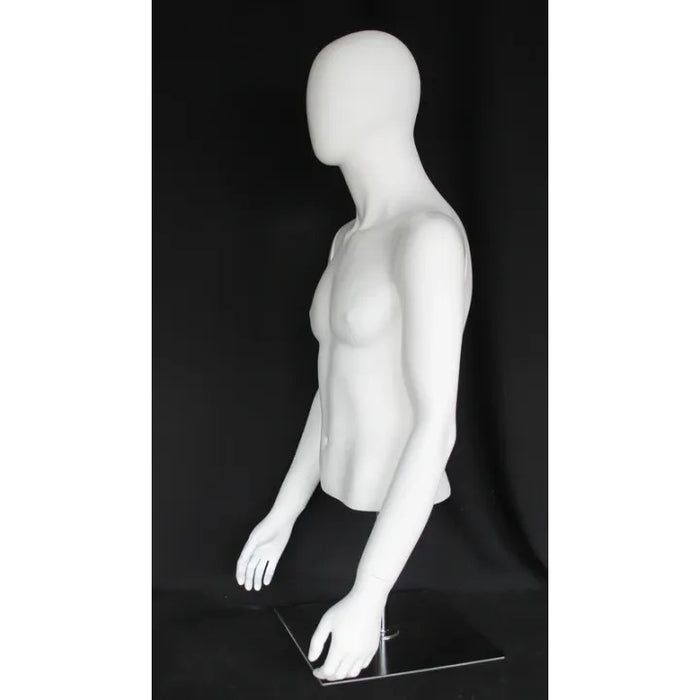 Male Egghead Mannequin Torso with Base MM-MT66E-WM