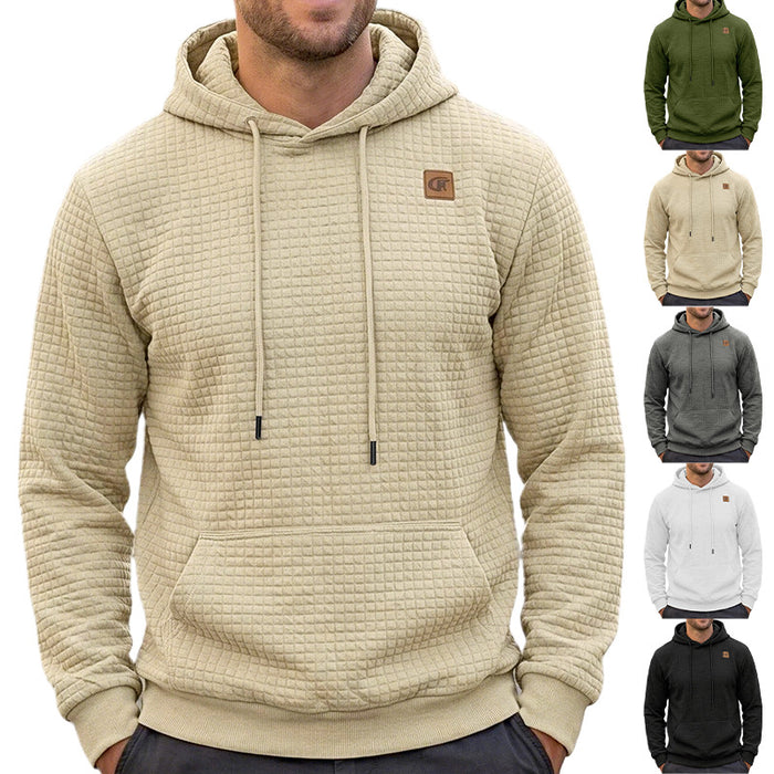 Mens Highly Elastic Jacquard Hooded Long-Sleeve Sweatshirt by Ricaloux
