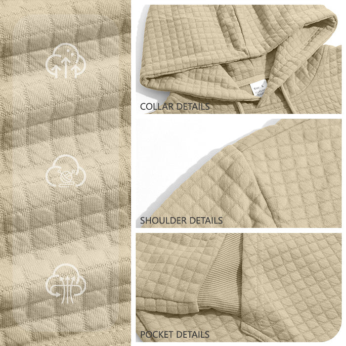Mens Highly Elastic Jacquard Hooded Long-Sleeve Sweatshirt by Ricaloux