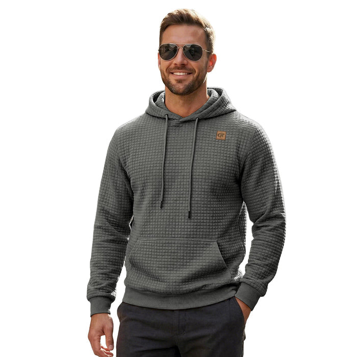 Mens Highly Elastic Jacquard Hooded Long-Sleeve Sweatshirt by Ricaloux