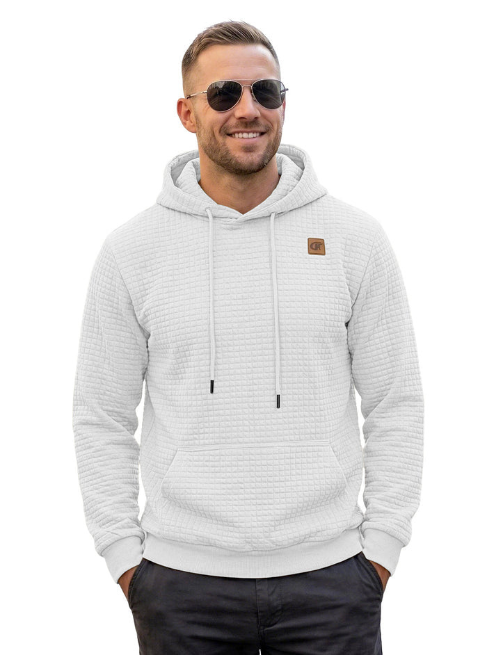 Mens Highly Elastic Jacquard Hooded Long-Sleeve Sweatshirt by Ricaloux