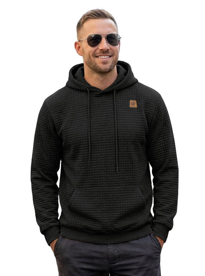 Mens Highly Elastic Jacquard Hooded Long-Sleeve Sweatshirt by Ricaloux