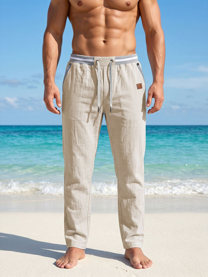Mens Linen Straight-leg Casual Pants – Premium 0 | RICALOUX