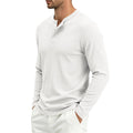 Mens Long-Sleeve Loose-Fit Casual Ribbed T-Shirt – Premium 0 | RICALOUX