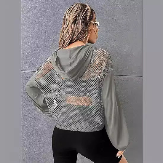 Mesh-Panel Casual Loose-Fit Sports Hoodie For Women – Premium 0 | RICALOUX