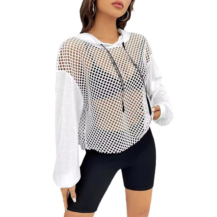Mesh-Panel Casual Loose-Fit Sports Hoodie For Women – Premium 0 | RICALOUX