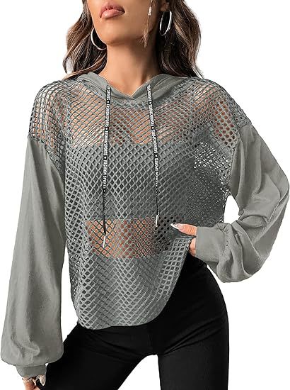 Mesh-Panel Casual Loose-Fit Sports Hoodie For Women – Premium 0 | RICALOUX