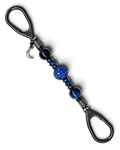 LD Keyfinder Midnight Sapphire Mini featuring blue tiger eye beads, sapphire crystal, and a pavé moon charm.