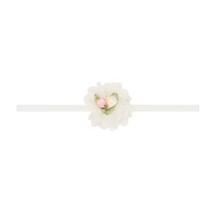 MINI NOVELTY SKINNY: ivory chiffon rosebud