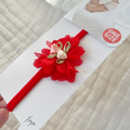 MINI NOVELTY SKINNY: red chiffon rosebud