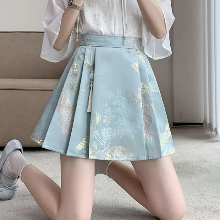 New Chinese-style Satin Skirt For Women by Ricaloux