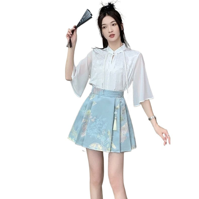 New Chinese-style Satin Skirt For Women by Ricaloux