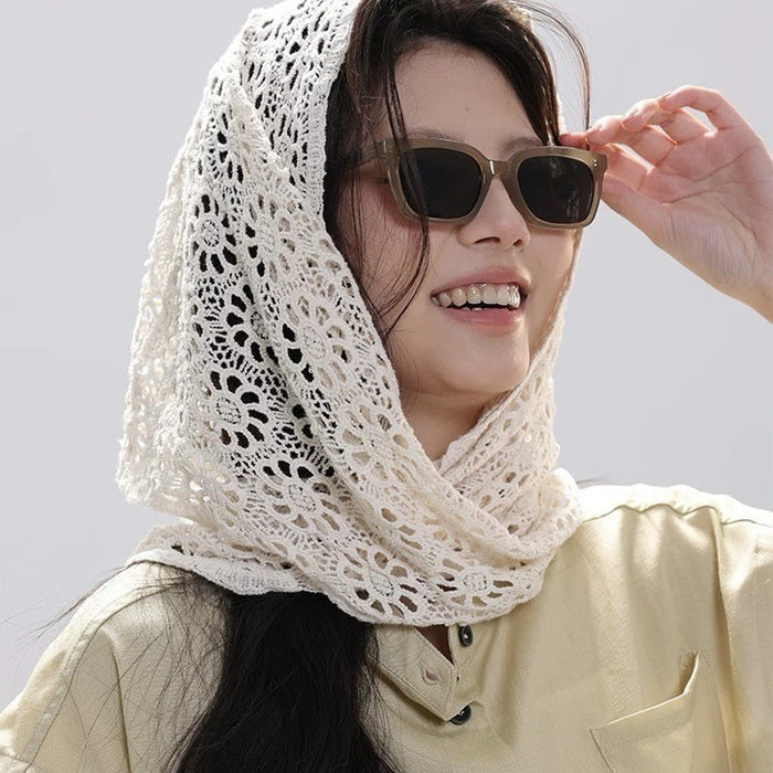 New Crochet Womens Triangle Scarf Ethnic-Style SpringAutumn Scarf by Ricaloux