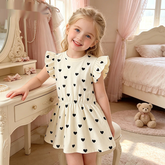 New Girls Dress Short-sleeved A-line Skirt by Ricaloux